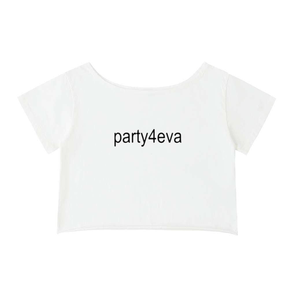 party 4 eva cutoff baby tee